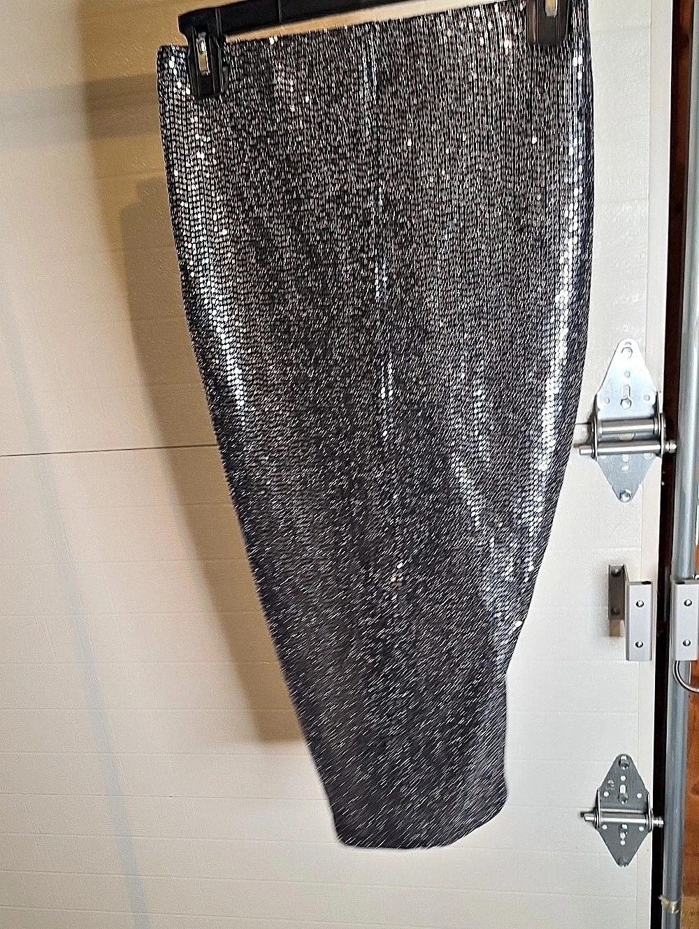 Isabel Marant Dolene Ruched Sequin Midi Skirt in Silver Size 36 NWT - Picture 8 of 9